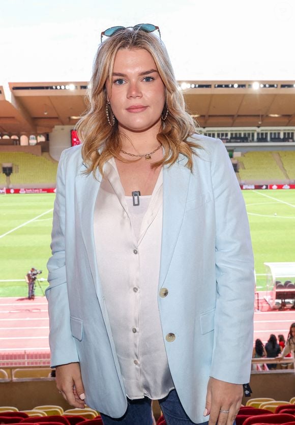 Camille Gottlieb - La famille princière de Monaco assiste au match de football Racing Stars Football Cup opposant les pilotes Nazionale Piloti contre les Barbagiuans au stade Louis II à Monaco le 21 mai, 2025. © Claudia Albuquerque/Bestimage