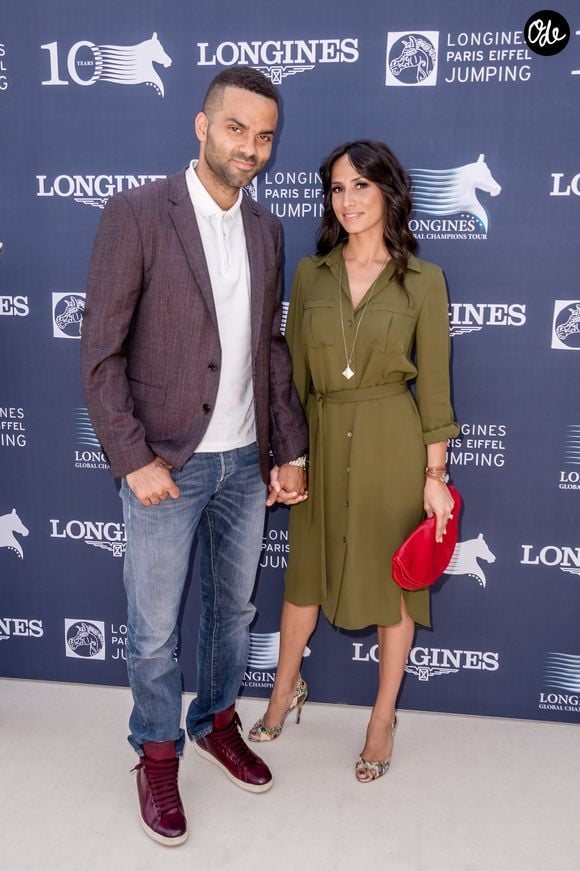 Tony Parker et Axelle Francine - People lors du Longines Paris Eiffel Jumping au Champ-de-Mars à Paris, le 5 juillet 2015. 
CORLEONE / BORDE / BESTIMAGE