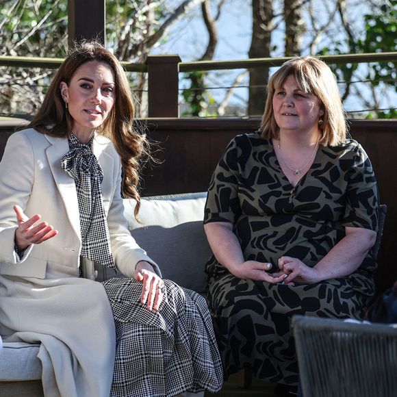 Catherine (Kate) Middleton, princesse de Galles visite Tŷ Hafan, un hospital pour enfants qui soutient les familles du Pays de Galles pour garantir que les enfants atteints de maladies réduisant l'espérance de vie vivent une vie épanouissante, à Sully, Cardiff, Royaume-Uni, le 30 janvier 2025.Julien Burton / Bestimage