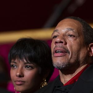 Exclusif - JoeyStarr et sa compagne Pauline Latchoumanin - Personnalités au "concerto pour la paix" de Omar Harfouch au théâtre des Champs-Elysées à Paris le 18 septembre 2024. © Perusseau / Tribeca / Bestimage