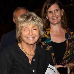 Exclusif - Danièle Thompson - Alex Lutz dans son spectacle "Sexe, Grog et Rocking Chair" au théâtre de Verdure lors du 41ème Festival de Ramatuelle le 5 aout 2025. © Cyril Bruneau / Festival de Ramatuelle / Bestimage