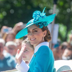 La princesse Charlotte de Galles, Catherine (Kate) Middleton, princesse de Galles, Les membres de la famille royale britannique lors de la cérémonie Trooping the Colour à Londres, le 14 juin 2025. Affecté par le crash du Boeing 787 Dreamliner à Ahmedabad du 12 juin, le souverain et les officiels porteront un brassard noir en hommage aux plus de 270 victimes. Bon nombre d'elles étaient des ressortissants britanniques. Zuma Press / Bestimage