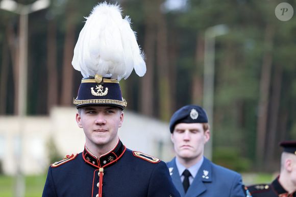 Le prince Gabriel de Belgique - Le roi et la reine de Belgique rendent visite à leur fils à l'Académie militaire Saint-Cyr Coëtquidan à Guer (Morbihan), le 9 décembre 2024. 
© Laëtitia Notarianni / Bestimage