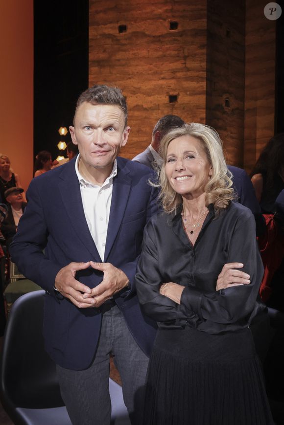 Sylvain Tesson et Claire Chazal à l'enregistrement de l'émission "Le Grand Echiquier : Spéciale Arménie" à l'Opéra royal de Versailles, présentée par C.Chazal et A.Manoukian, et diffusée le 31 août sur France 2. © Jack Tribeca / Bestimage