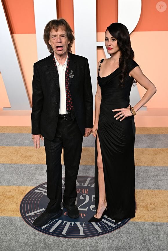 Mick Jagger et sa compagne Melanie Hamrick  - Soirée Vanity Fair lors de la 97ème cérémonie des Oscars à Hollywood le 2 mars 2025. (Broadimage / Bestimage).