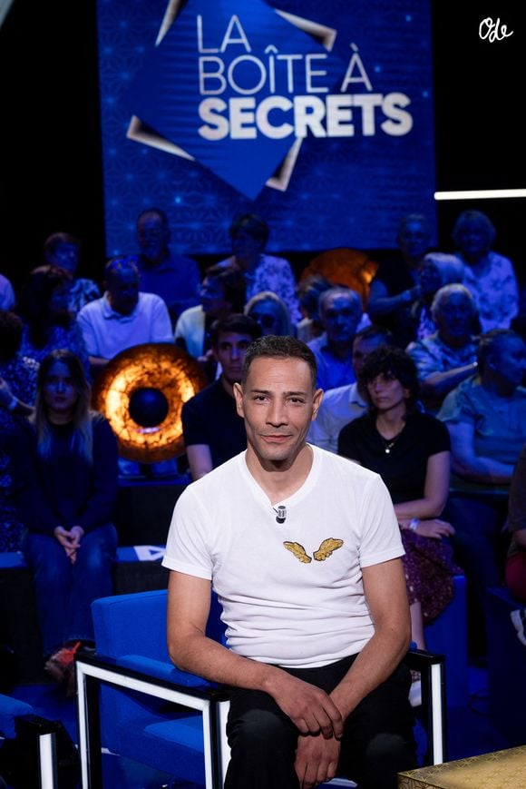 Exclusif - Steevy Boulay lors de l'enregistrement de l'émission "La Boîte à secrets", présentée par F.Bollaert et diffusée le 16 octobre sur France 3, à Paris, France, le 29 septembre 2026. © Cyril Moreau/Bestimage