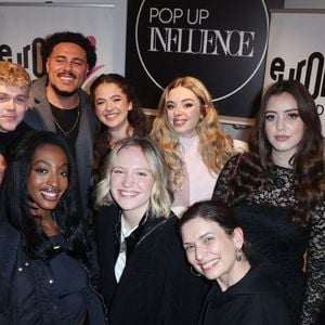 Lucie Bernardoni, Charles, Emma, Ebony, Noah, Julie, Maia, Franck, Maureen et Paul (Star Academy 12) participent à la Pop Up Influence Party organisée par Aurelien Cassirame, à Paris, le 02 février 2025 à Paris, France. Photo de Jerome Domine - Abaca