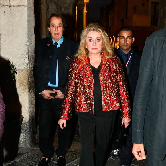 Catherine Deneuve lors d'un apéritif à l'hôtel Metropole lors du 71ème Taormina Film Festival à Taormine (Italie), le 12 juin 2025 © Maurizio D'Avanzo/IPA via ZUMA Press