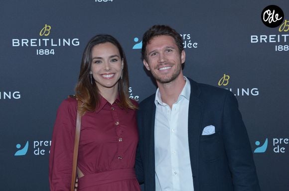 Marine Lorphelin (Miss France 2013) et son compagnon Stanislas Gruau - Dîner de charité Breitling à la Samaritaine pour l’association "Premiers de Cordée" à Paris le 4 avril 2024. © Rachid Bellak/Bestimage