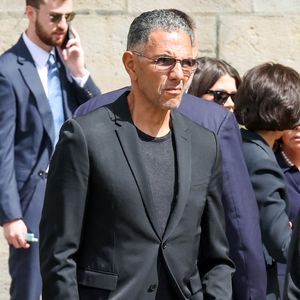 Roschdy Zem - Arrivées aux obsèques de Mathilde Favier en l'église Saint-Sulpice à Paris le 31 aout 2026. © Dominique Jacovides-Cyril Moreau/Bestimage