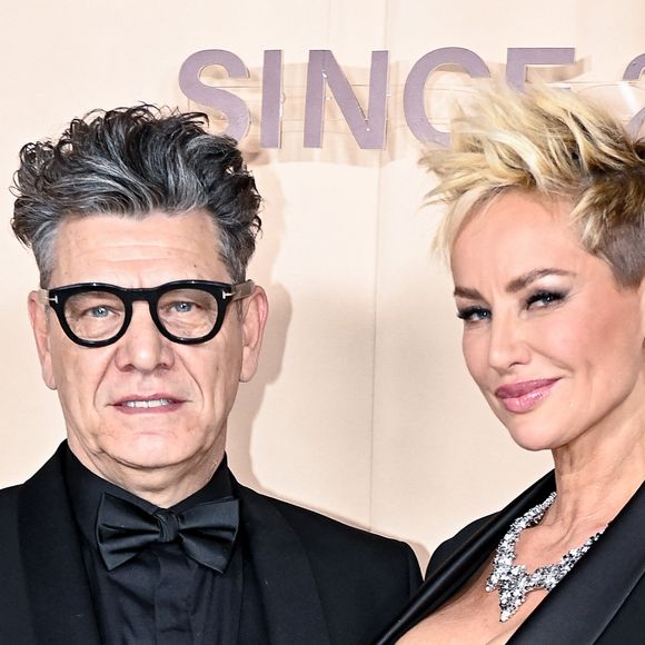Marc Lavoine et sa compagne Adriana Karembeu à la soirée du Beauty Ball 2026 au château de Bratislava, en Slovaquie, le 16 janvier 2026. © ProfiMedia/Bestimage
