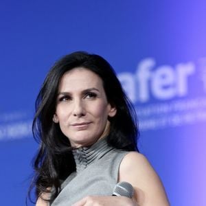 Marie Drucker aux assises de l’épargne et de la fiscalité, organisées par l'Association française d’épargne et de retraite (Afer) à l'université de la Sorbonne à Paris, le 6 octobre 2016.
© Stéphane Lemouton/Bestimage