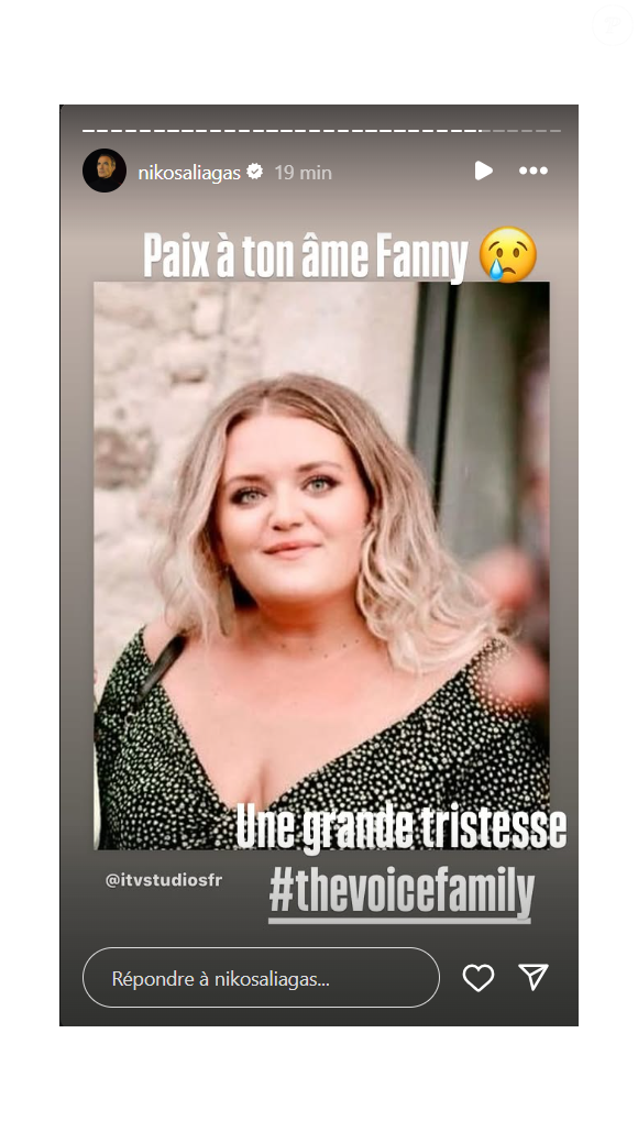 Il s'agit de Fanny Guastalli, qui faisait partie de l'équipe de casting

La production de "The Voice" a annoncé la mort de Fanny Guastalli sur Instagram le 11 décembre 2024.