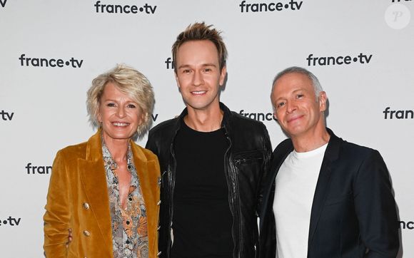 Sophie Davant, Cyril Féraud et Samuel Étienne - Conférence de presse du Telethon 2022 à Paris le 21 octobre 2022.

© Coadic Guirec / Bestimage