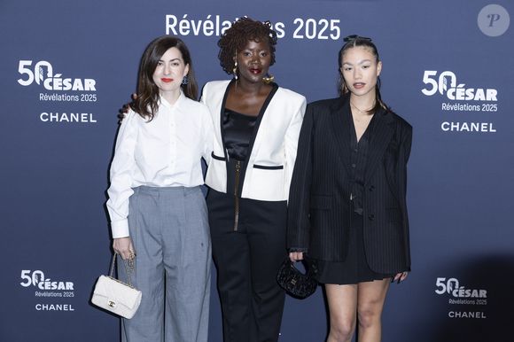 Rebecca Zlotowski,  Alice Diop et Louiza Aura - Photocall de la soirée "Cesar Révélations 2025" au Trianon à Paris le 20 janvier 2025.

© Olivier Borde / Bestimage