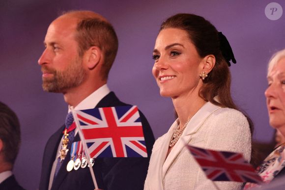 Le prince William et Kate Middleton lors d'un concert sur la Horse Guards Parade à Londres, pour clôturer les commémorations du 80e anniversaire du jour de la Victoire en Europe au Royaume-Uni. Londres, Royaume-Uni, le 8 mai 2025. Photo by Stephen Lock/I-Images/ABACAPRESS.COM