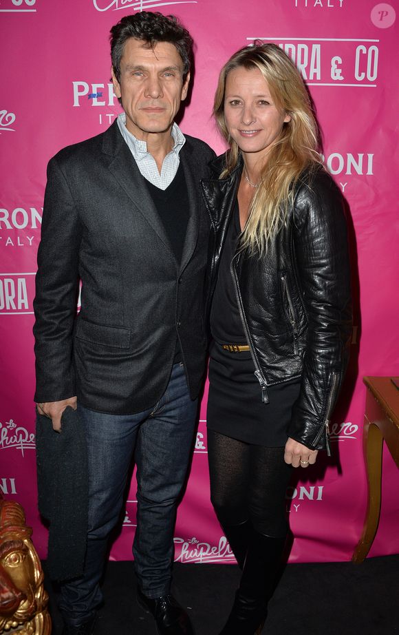 Marc et  Sarah Poniatowski - Contre soirée de la Saint Valentin par l'agence Sandra & CO au club Le Chapelier à Paris , le 14 février 2014