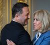 L'animateur et producteur Arthur, Jacques Essebag de son vrai nom, a été honoré.
L'animateur Arthur (Jacques Essebag) lauréat du prix Jean Pierre-Bloch de la LICRA avec Brigitte Macron, lors de la remise du prix Jean Pierre-Bloch de la LICRA, à l Elysée. © Eric Tschaen / pool / Bestimage