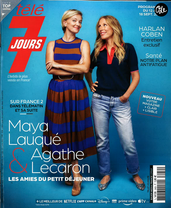 Maya Lauqué et Agathe Lecaron en une de "Télé 7 Jours"