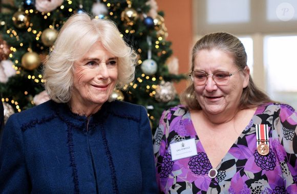 Le roi Charles III d'Angleterre et Camilla Parker Bowles, reine consort d'Angleterre, lors d'une réception à la mairie de Waltham Forest à Londres, le 20 décembre 2024.