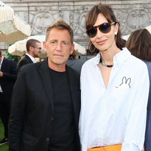 Exclusif - Géraldine Maillet et son compagnon Daniel Riolo -  Inauguration du Rooftop "Le Marta - Jardin suspendu" au sommet de l'hôtel Barrière Fouquet's à Paris le 26 juin 2024.  © Coadic Guirec / Bestimage