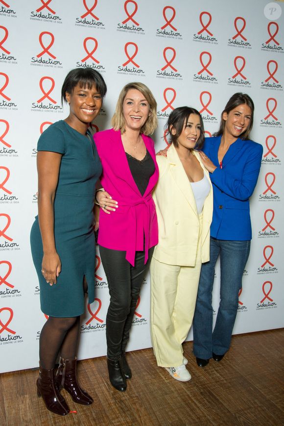 Marie-Aline Meliyi, Anne-Chloe Bottet, Karima Charni, Helene Mannarino assistent à la soirée de lancement du Sidaction 2022 à la Salle Wagram le 07 mars 2022 à Paris, France. Photo by Nasser Berzane/ABACAPRESS.COM