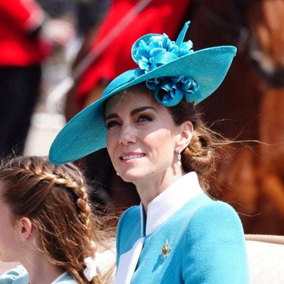 La princesse Charlotte et la princesse de Galles rentrent au palais de Buckingham après la cérémonie du drapeau dans le centre de Londres, alors que le roi Charles III célèbre son anniversaire officiel.  14 juin 2025. Photo by Aaron Chown/PA Wire/ABACAPRESS.COM