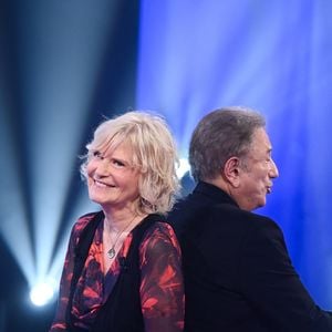 Exclusif - Catherine Ceylac et Michel Drucker - Enregistrement de l'émission Vivement dimanche au studio Rive Gauche, presentée par Michel Drucker . Diffusion sur France 3 le 22/03/2026. Photos prises le 11 mars 2026. © Guillaume Gaffiot / Bestimage