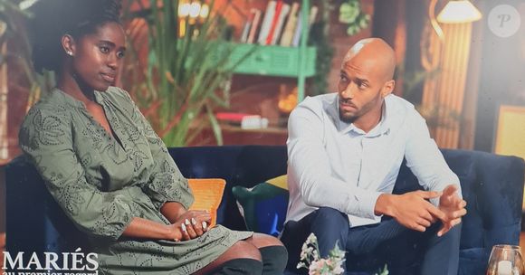 Keyn et Jennifer lors du bilan de "Mariés au premier regard 2025", épisode du 12 mai, sur M6
