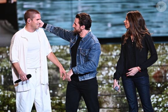 Exclusif - Le chanteur Hervé, Pablo Mira et sa femme Lisa Brunet - Surprises - Enregistrement de l'émission "La chanson secrète", présentée par N.Aliagas et diffusée le 1er décembre sur TF1 © Guillaume Gaffiot-Cyril Moreau / Bestimage