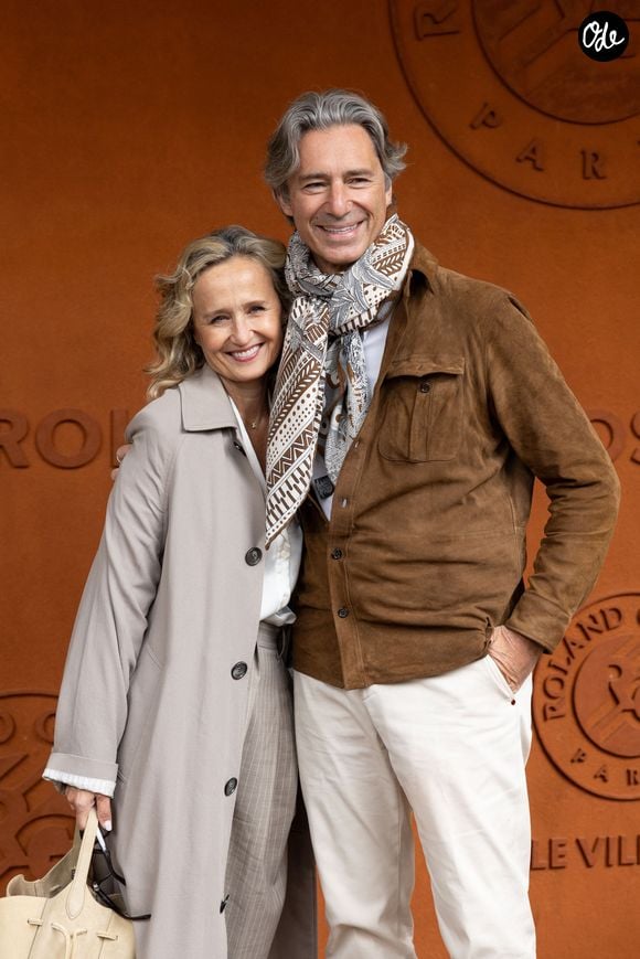 Laurent Solly et sa femme Caroline Roux au photocall du village lors des Internationaux de France de Tennis de Roland Garros 2026, à Paris, France, le 5 juin 2026. © Jacovides-Moreau/Bestimage