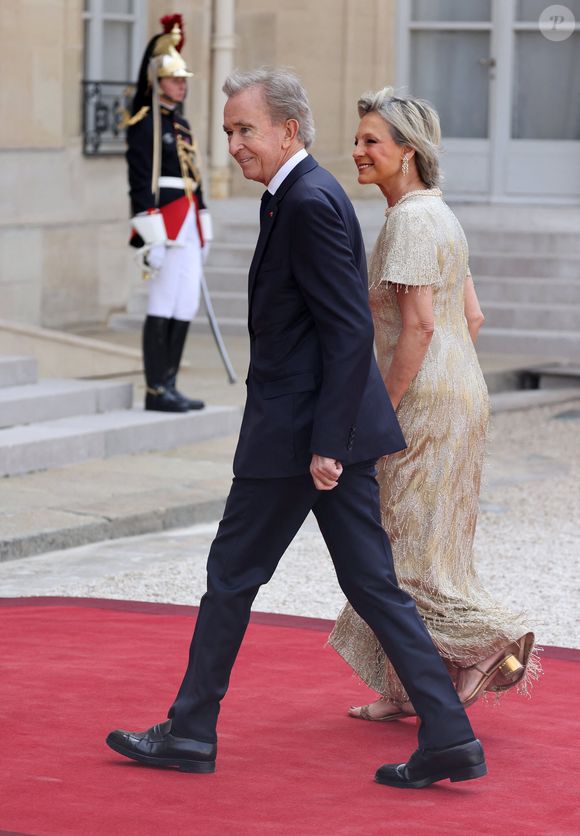 Bernard Arnault et sa femme Hélène Mercier-Arnault - Dîner d'état en l'honneur du président des Etats-Unis et sa femme au palais de l'Elysée à Paris, à l'occasion de leur visite officielle en France. Le 8 juin 2024
© Jacovides-Moreau / Bestimage