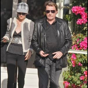 Johnny Hallyday et sa femme Laeticia à Los Angeles. © Bestimage