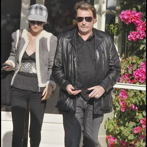 Johnny Hallyday et sa femme Laeticia à Los Angeles. © Bestimage