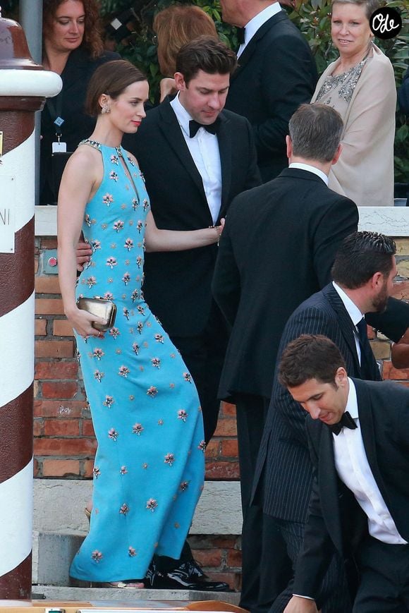 Emily Blunt assiste à la réception de mariage de George Clooney et Amal Alamuddin le 27 septembre 2014 à Venise, en Italie. Photo : Xposure/Abaca