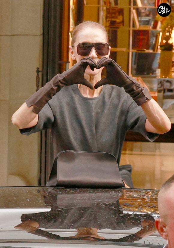 Céline Dion quitte le Royal Monceau pour se rendre aux répétitions de son concert parisien. Paris le 8 Septembre 2026. © Christophe Aubert / Bestimage
