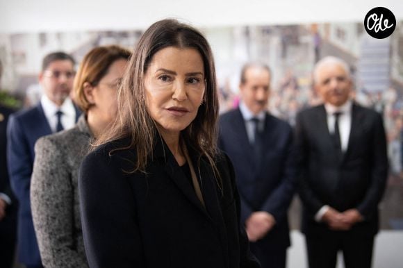 La princesse Lalla Meryem du Maroc, présidente de l’Observatoire national des droits de l’enfant (ONDE), et la première dame Brigitte Macron procédent au lancement de la campagne de lutte contre le harcèlement en milieu scolaire et le cyberharcèlement, au collège Abi Dar Al Ghifari à Rabat, Maroc, le 29 octobre 2024. © Jeanne Accorsini/Pool/Bestimage