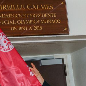 La princesse Charlène de Monaco lors de l'hommage à Mireille Calmes, fondatrice et présidente de Special Olympics Monaco, au stade Louis II à Monaco, le 18 octobre 2025. © Claudia Albuquerque/Bestimage