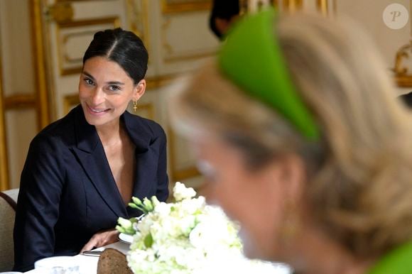 L'animatrice de télévision belge Tatiana Silva lors déjeuner de travail avec les acteurs français et belges de l'industrie créative et culturelle à l'Hôtel de Ville de Paris, France, le 15 octobre 2024, le deuxième jour de la visite officielle du couple royal belge en France. © Didier Lebrun/Pool/Photonews/Bestimage