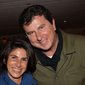 Exclusif - Pascal Bataille et sa femme Adra - Lancement de la marque de lunettes "Nathalie Blanc" au restaurant "Ma Cocotte" à Saint-Ouen le 24 septembre 2015. No web - online pour suisse et Belgique