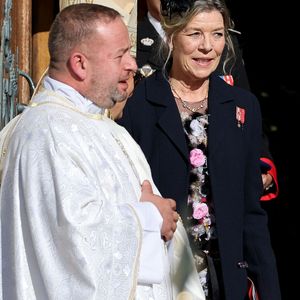 La princesse Caroline de Hanovre - La famille princière de Monaco quitte la cathédrale Notre-Dame Immaculée ou la messe solennelle d'action de grâce et un Te Deum ont été célébré à l'occasion de la Fête Nationale de Monaco le 19 novembre 2024. © Dominique Jacovides - Bruno Bebert / Bestimage