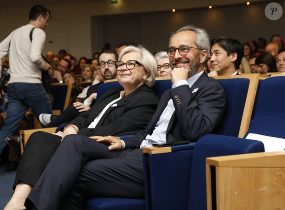 Exclusif - Catherine Vautrin, David Larramendy - Avant-première su documentaire "Santé mentale, briser le tabou" dans l'Amphithéâtre Laroque au Ministère du Travail, de la Santé et des Solidarités à Paris le 15 avril 2025. © Marc Ausset-Lacroix/Bestimage