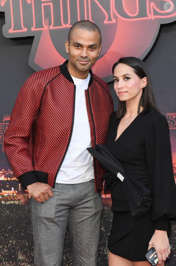 Tony Parker et sa femme Axelle Francine à la première de la série Netflix "Stranger Things - Saison 3" au cinéma Le Grand Rex à Paris, le 4 juillet 2019.
© Guirec Coadic/Bestimage