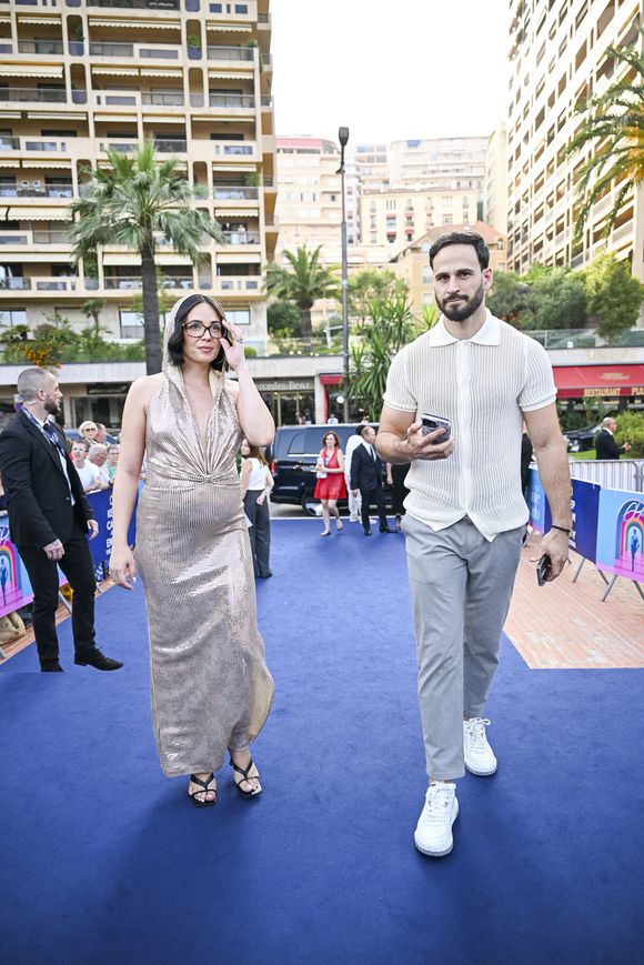 Exclusif - Agathe Auproux (enceinte) et son mari Maxence Picardet - Arrivées à la cérémonie d'ouverture du 64ème Festival de Télévision de Monte Carlo au Grimaldi Forum de Monaco le 13 juin 2025.
©Pierre Perusseau / Osuna / Bestimage