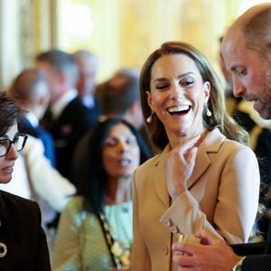 Rachida Dati, Ministre de la Culture, Le prince William, prince de Galles, et Catherine (Kate) Middleton, princesse de Galles - Cérémonie d’accueil à Windsor d'Emmanuel Macron (président de la République Française) et de Brigitte Macron au château de Windsor par le Le roi Charles III d'Angleterre et Camilla Parker Bowles, reine consort d'Angleterre, le 8 juillet 2025.  © Ludovic Marin / Pool / Bestimage
