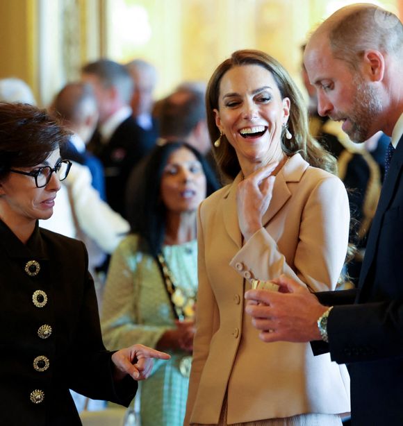 Rachida Dati, Ministre de la Culture, Le prince William, prince de Galles, et Catherine (Kate) Middleton, princesse de Galles - Cérémonie d’accueil à Windsor d'Emmanuel Macron (président de la République Française) et de Brigitte Macron au château de Windsor par le Le roi Charles III d'Angleterre et Camilla Parker Bowles, reine consort d'Angleterre, le 8 juillet 2025.  © Ludovic Marin / Pool / Bestimage