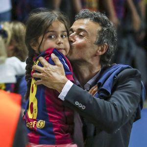 Luis Enrique coach of FC Barcelona celebrate with his daughter Xana Martinez after their sides victory UEFA Champions League Final between Juventus and FC Barcelona Olympiastadion on June 06, 2015 in Berlin, Germany. © Imago/PsnewZ/Bestimage