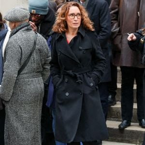 Marie-Sophie Lacarrau - Sortie des obsèques de Catherine Laborde en l’église Saint-Roch à Paris, le 6 février 2025. 
© Jacovides - Moreau / Bestimage