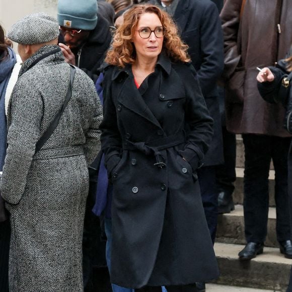 Marie-Sophie Lacarrau - Sortie des obsèques de Catherine Laborde en l’église Saint-Roch à Paris, le 6 février 2025. 
© Jacovides - Moreau / Bestimage