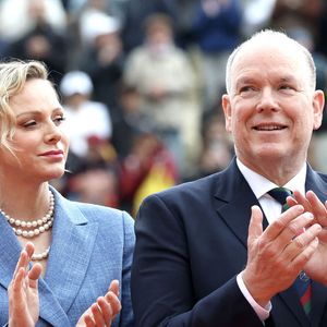 La princesse Charlene de Monaco, le prince Albert II de Monaco - Finale de la 118ème édition du Rolex Monte-Carlo Masters, au Monte-Carlo Country Club à Roquebrune Cap Martin, le 13 avril 2025. L'espagnol Carlos Alcaraz a battu l'italien Lorenzo Musetti 3-6 / 6-1 / 6-0. © Claudia Albuquerque/ Bestimage